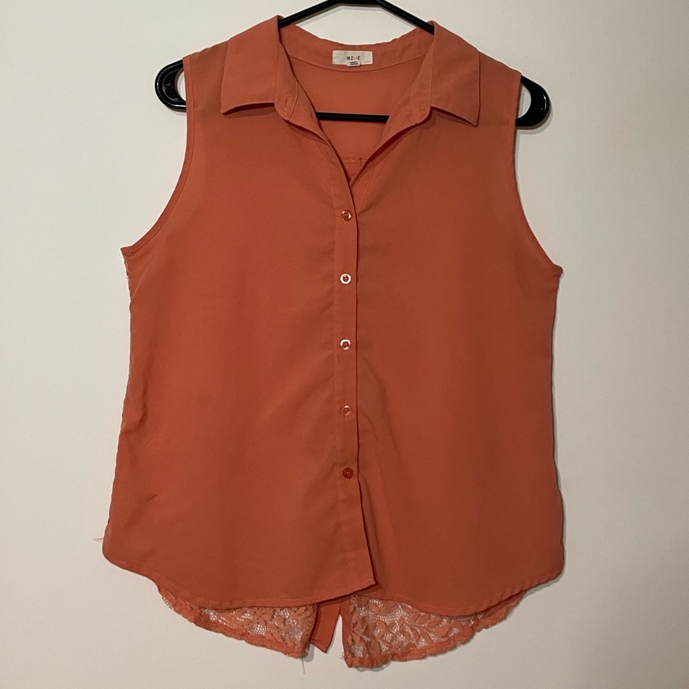 Coral Button Down